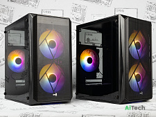 Корпус Aerocool CS-107 / 3x 120mm LED вентилятор / Акриловое стекло / mATX / CS-107-A-BK-v2