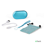 Карманная электрическая грелка в алюминиевом корпусе с функцией PowerBank 5200mAh Цвет синий