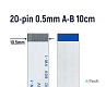 FFC FPC шлейф 20pin 0.5mm 20cm B-Type - фото
